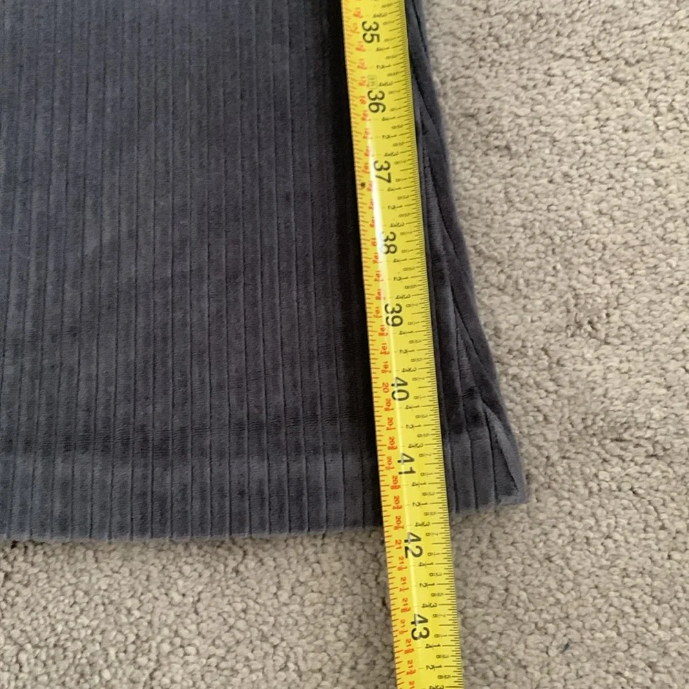 Aerie Gray Groove-on Ribbed Velour High Waisted Flare Pull On Pants Size XS